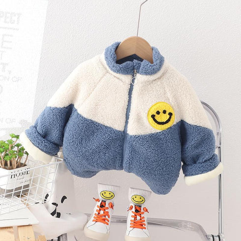 Winter children with velvet coat